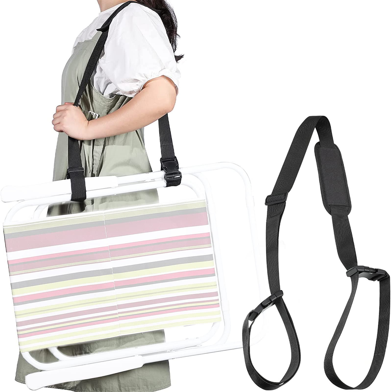 2 Pack Beach Chair Carry Strap Folding Chair Adjustable Carry Strap for Beaches, Camping, Backpacking, Picnics, Outdoor and Other Items