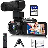 Video Camera, 1080P 30MP Camcorder IR Night Vision Vlogging Camera for YouTube,3.0" LCD Screen 18X Digital Zoom Recorder Came
