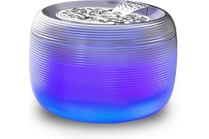 SIBAYS 3.5L Cat Water Fountain, 118oz Large Capacity Cat Fountains for Drinking with Water Level LED Light, Quiet Automatic Pet Water Fountain for Cats Indoor, Dog Water Dispenser Easy to Clean FS75