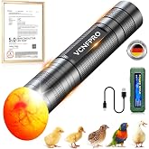 3.0 Upgrade Egg Candler Light【Semi LED Chip】【S-Certified Titanium Material】 | 3-IN-1 Egg Candler Lamp for Chicken Eggs Typy Strong Waterproof Durable Ultra Battery Life No Harm to Eggs