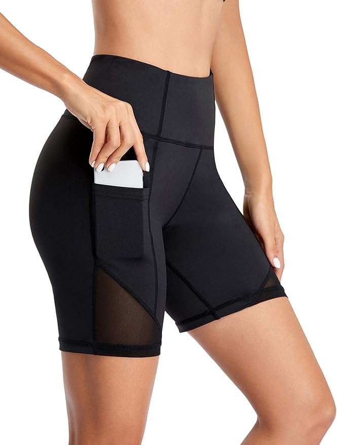 Damen Sport Shorts Hohe Taille - Kurze Leggings Mit Taschen Für Yoga, Fitness, Gym
