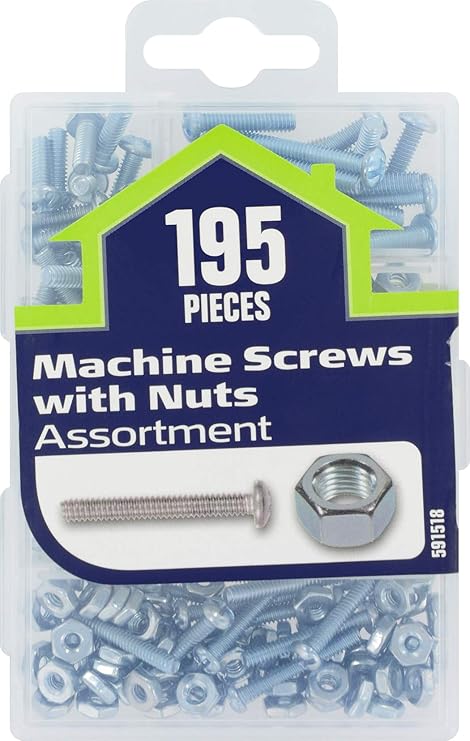 The Hillman Group 591518 Small Machine Screws With Nuts Assortment 195 Pack Machine Screws Amazon Canada
