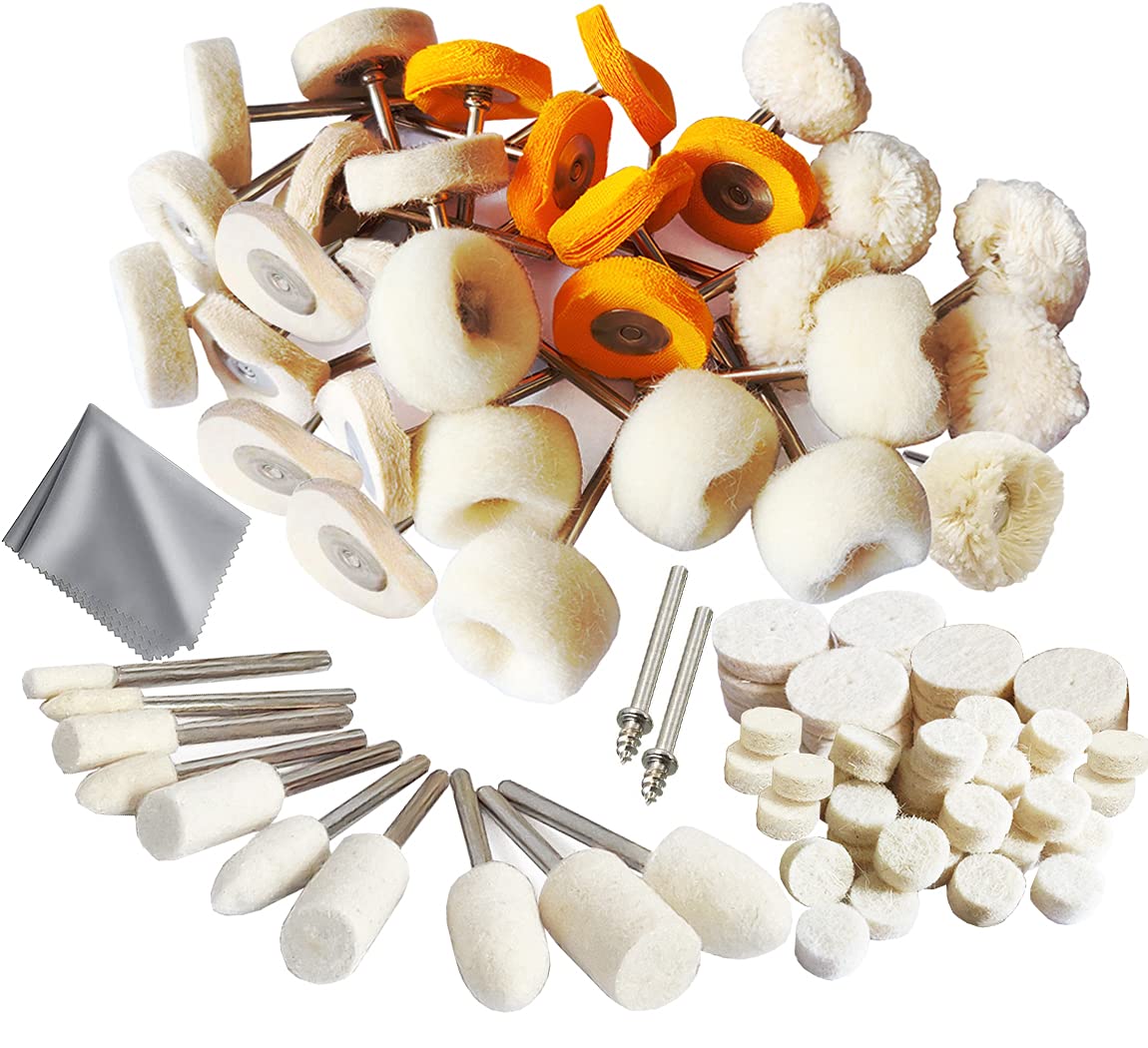 78 Pcs Polishing Buffing Wheel Set for Dremel Polishing Kit Felt Wool Cotton 1/8inch Shank Pad Rotary Tool Accessories