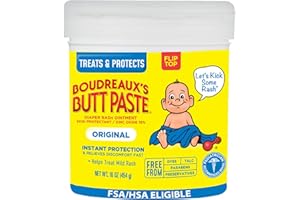 Boudreaux's Butt Paste Original Diaper Rash Cream, Ointment for Baby, 16 oz Flip-Top Jar