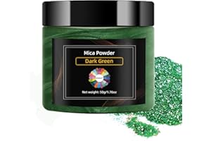 NTWJNJY - Dark Green Mica Powder, Natural Shiny Mica Powder for Epoxy Resin, Candle, Soap, Lip Gloss, Slime, Quicksand, Bath 