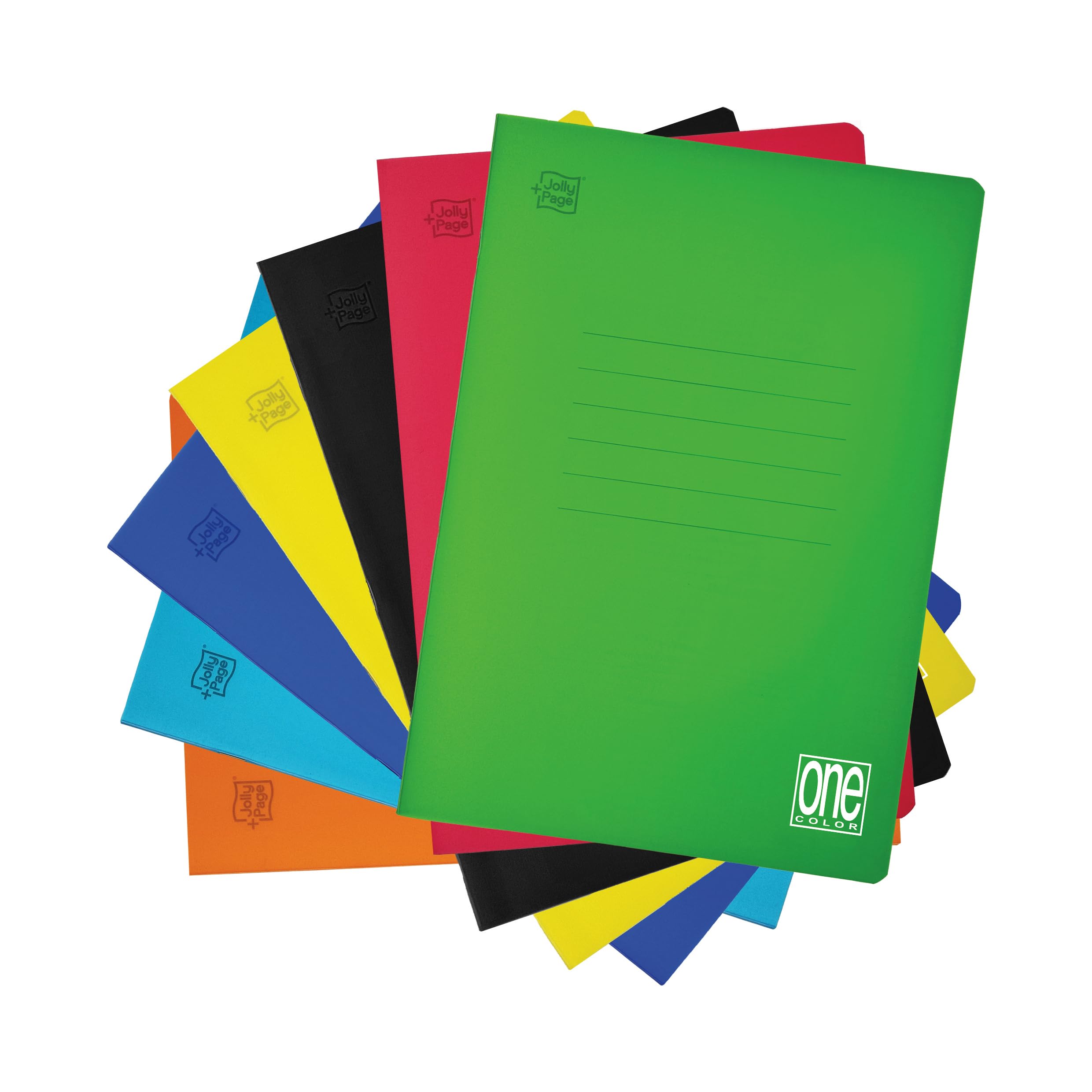 Blasetti - 10 PPL One Color Maxi Notebooks with Jolly Page. 80 g Paper, 80 Sides + Flap and Polypropylene Cover - 0C Ruling