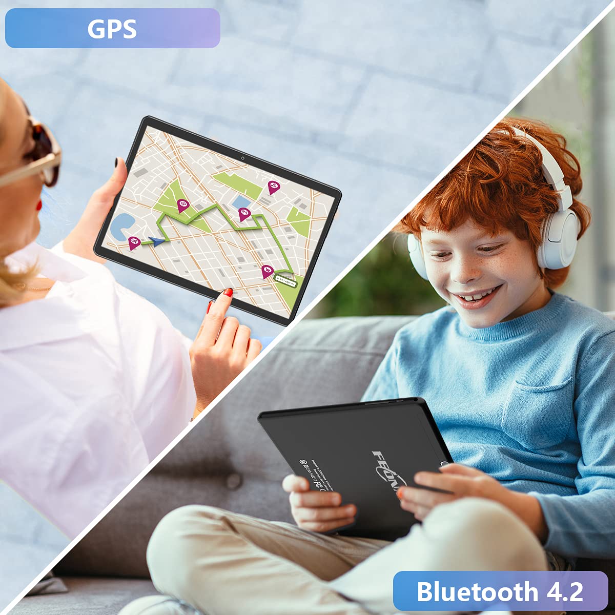 Tablet 10.1 inch Android Tablet 2025 Latest Update Octa-Core Processor with 64GB Storage, Dual 13MP+5MP Camera, WiFi, Bluetooth, GPS, 512GB Expand Support, IPS Full HD Display (Black)