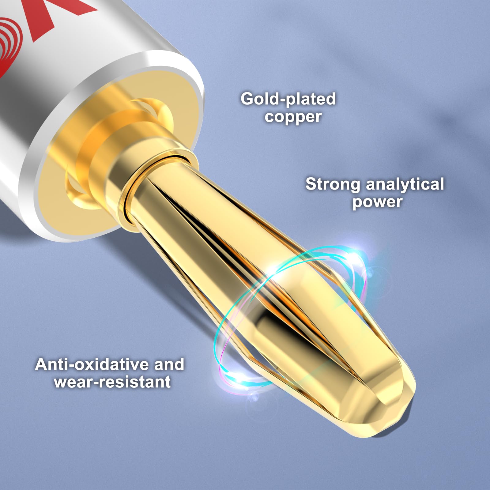 VCELINK Banana Plugs for Speaker Wire 12 Pairs/24 Pcs, 24K Gold Plated Dual-Screw Type Speaker Connector for Home Theater, Wall Plate, Audio/Video Receiver and Sound Systems (Red+Black)