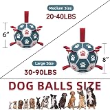 HETOO Dog Soccer Ball Interactive Tug of War Water Toy 6 Inch Blue Red view 2