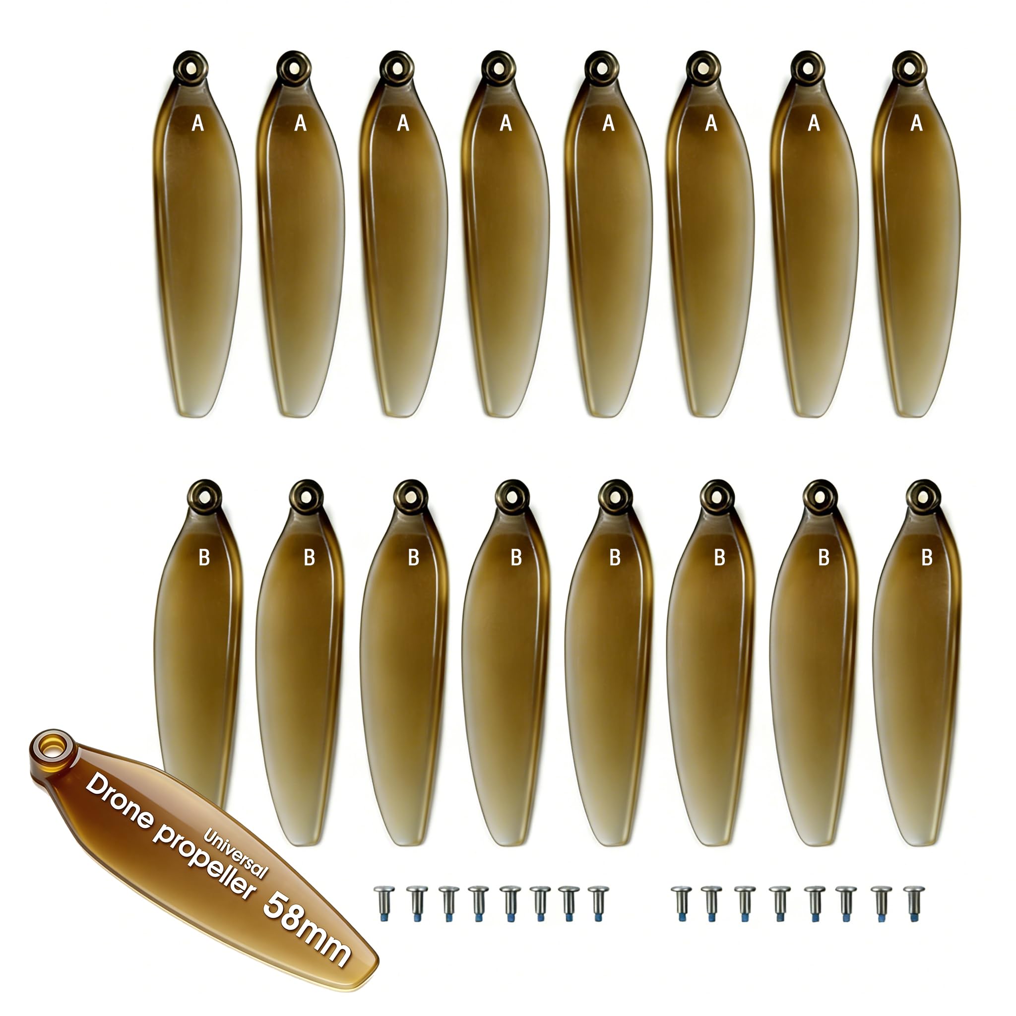 16 PCS Universal Drone Propellers, Low-Noise Quick-Release Foldable Replacement Blades, Durable Spare Parts Kit Compatible with Most Drones S116/ S112/XK5/SG108/ L108/S3/S9/ M8/ RG101/ K918