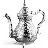 Alisveristime Kucuk Heybeli Decorative Zamac Pitcher for Home Decor Silver | Compact zamac pitcher with Ottoman-inspired details and curved spout