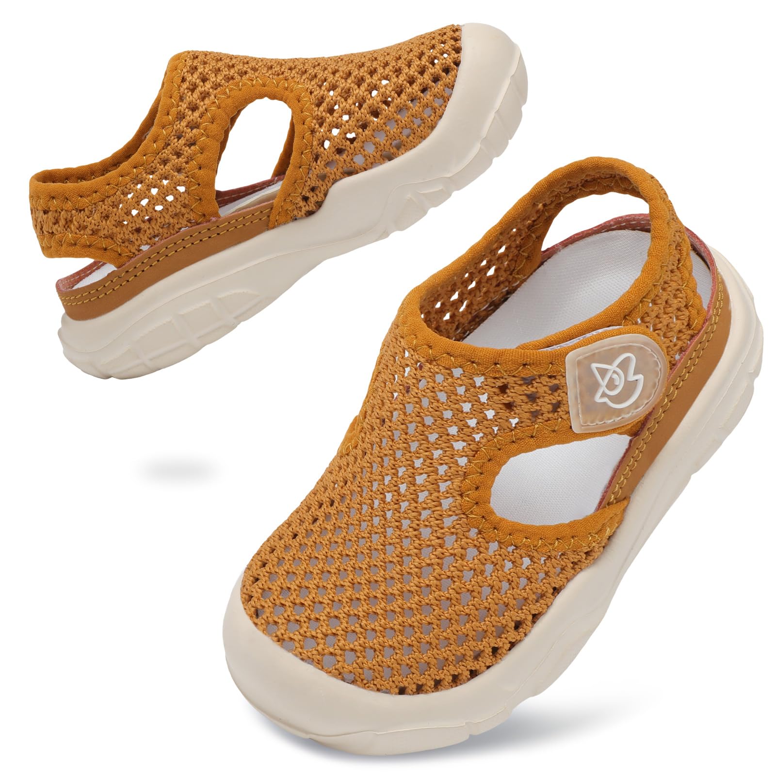 Photo 1 of LeIsfIt Toddler Girls Boys Sandals Closed Toe Water Sandals Kids Lightweight Wide Water Shoes for Beach Swim Brown 6 Toddler