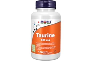 NOW Supplements, Taurine 500 mg, Nervous System Health, Amino Acid, 100 Veg Capsules
