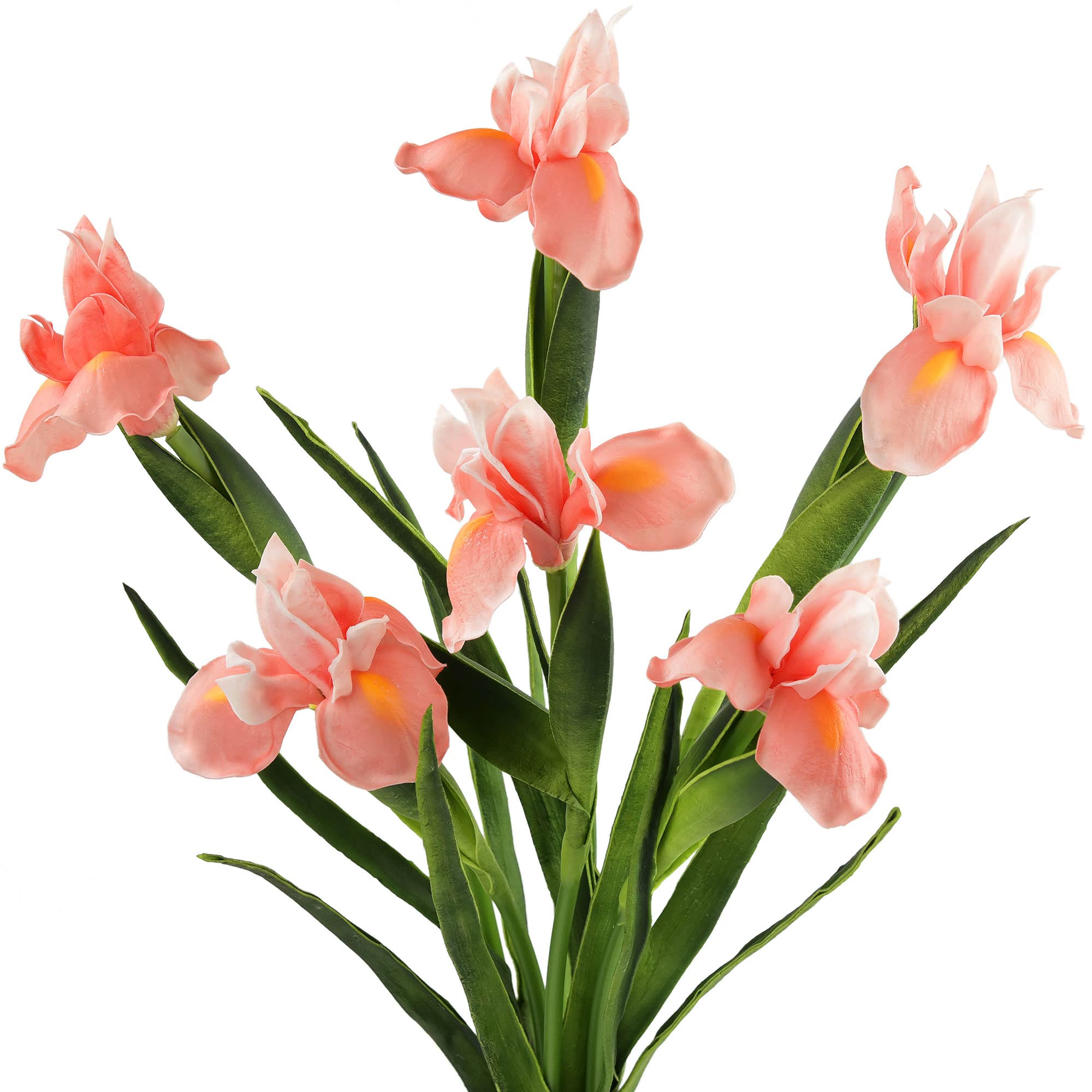 FiveSeasonStuff 6 Long Stems (Dark Pink) Real Touch Artificial Iris Flowers for Home Shop Office Restaurant Wedding Decoration Party DIY Flower Arrangement, Height: 60cm