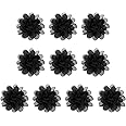 PATIKIL 3.9" Chiffon Flowers, 10 Pcs Mesh Fabric Flowers Sewing Fabric Appliques Headband Embellishments for DIY Craft Wedding Decor, Black