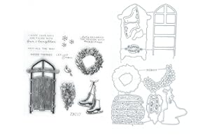 SRWVEYW 2024 Clear Stamps and Dies Cut Set Metal Cutting Dies for Card Making Scrapbook Stamps and Dies Kit Embossing Supplies-Sophisticated SLED (8217)