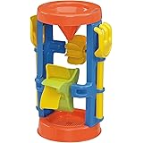 American Plastic Toys Kids’ Sand and Water Wheel Tower, Flowing Sand and Water, Built-in Top Funnel, Sieve, and Wheels, Shove