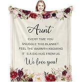 TUCVHOX Aunt Gifts Blanket - Aunt Birthday Gift, Auntie Gift Ideas, Gifts for Aunts from Niece, Birthday, Christmas, Mothers Day, Auntie Blanket, 60"x50"