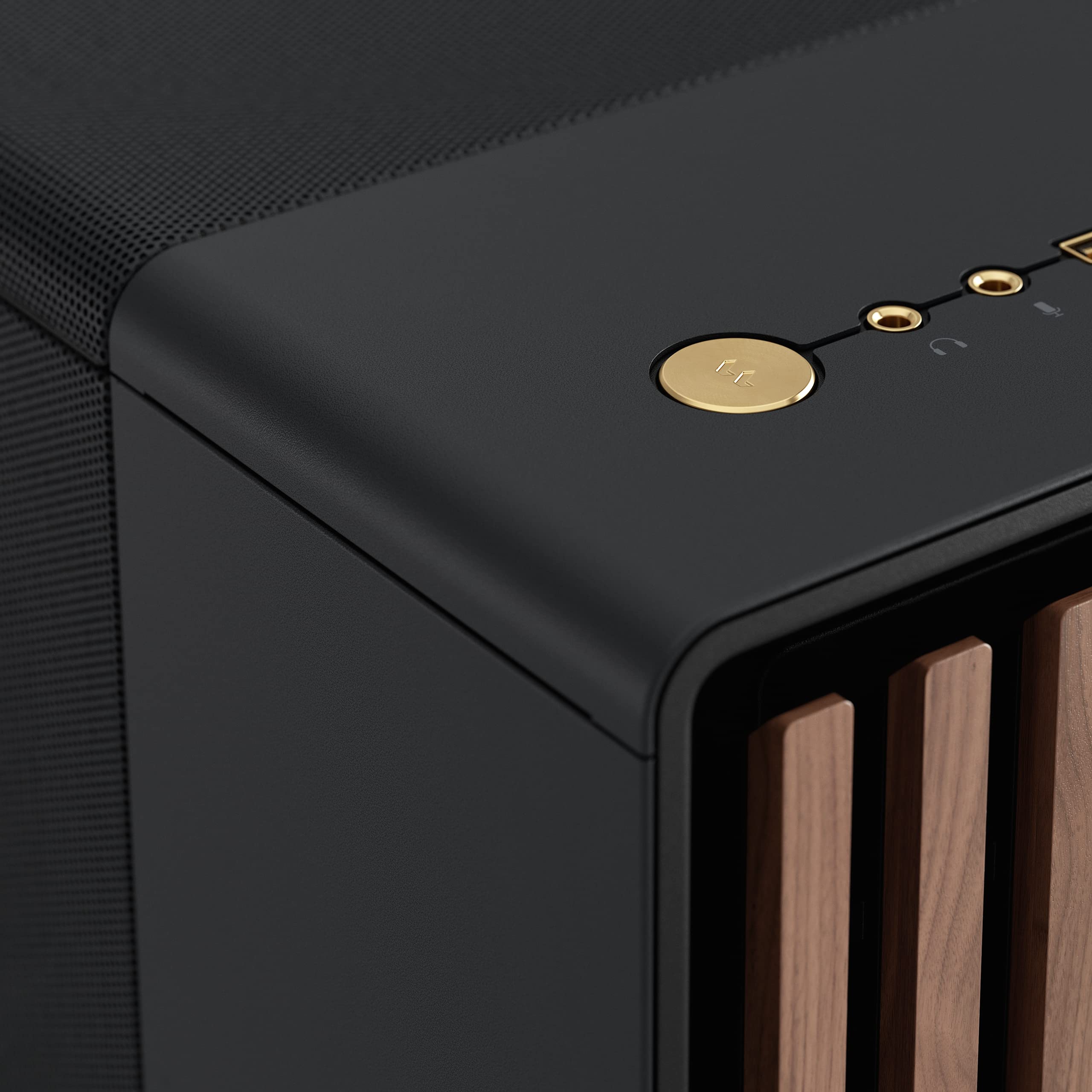Fractal Design North - Genuine Walnut Wood Front - Mesh Side Panels - Two 140mm Aspect PWM Fans Included - Type C USB - ATX Airflow Mid Tower PC Gaming Case,Charcoal Black