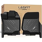 LASFIT Front Floor Mats for Ford F-150 2015-2026 | F150 Lightning 2022-2025 SuperCrew & Super Cab Carpet Floor All Weather Car Liners TPE Truck Mats-First Row Only, 2pcs Black