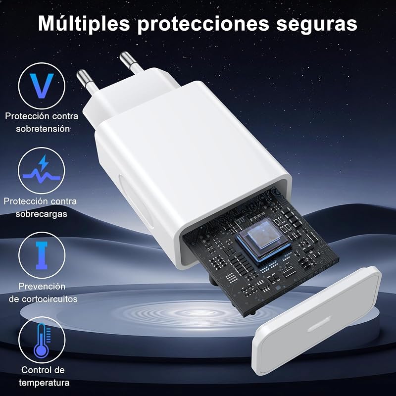 Carregador de Carregamento Rápido de 45W, Carregador Rápido USB C de 45W com Cabo Tipo C 2M para Samsung Galaxy S26/S25/S24/S23/S22/S21 Ultra — foto 5 de 6