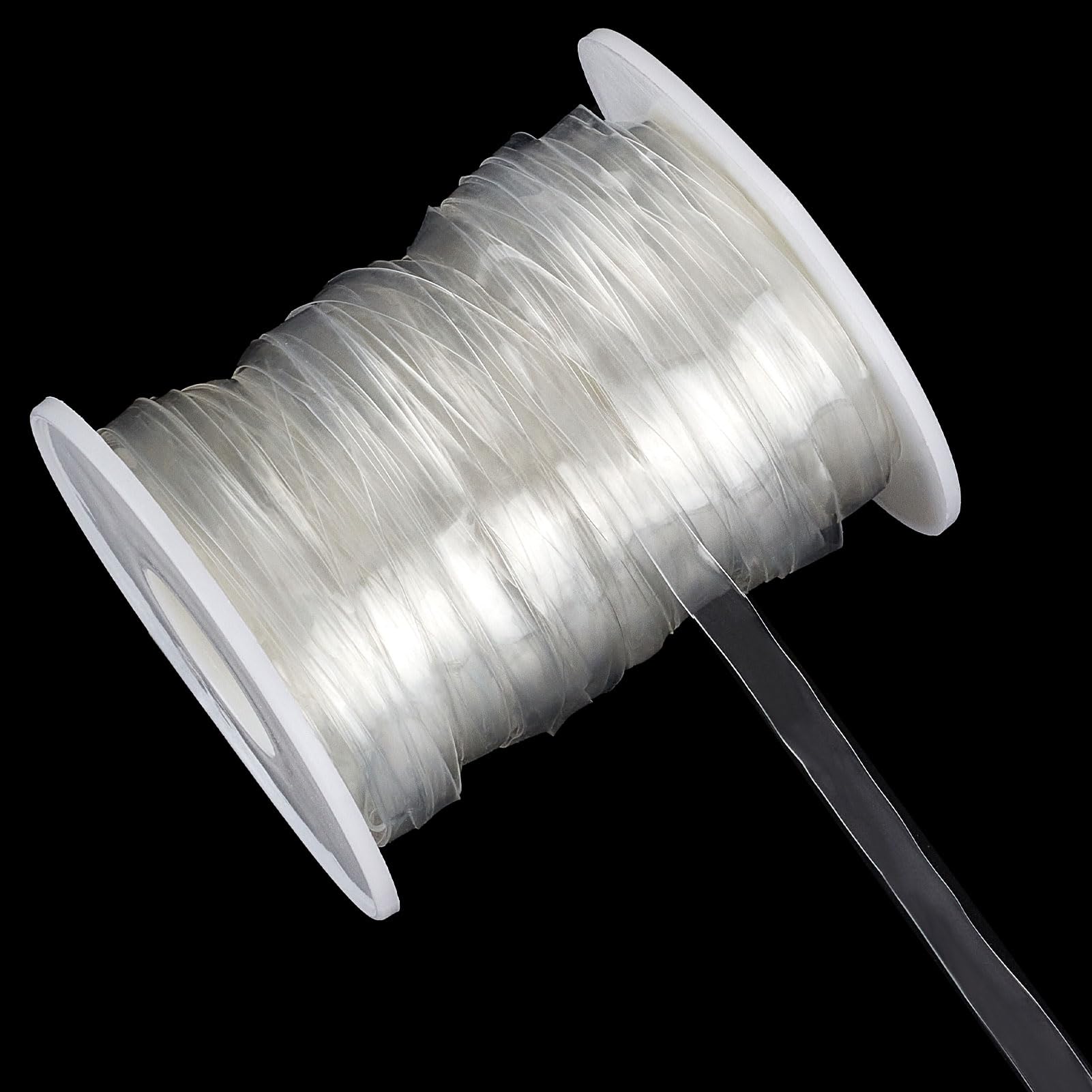 NICENEEDED 44 Yards Clear Elastic Strap, Stretchy Bikini Bra Transparent Strap, Clear Invisible Bra Shoulder Strap for Lingerie Dance Bra Swimwear Cloth Sewing Project