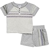 Splendid boys Striped Henley Short-sleeve Top and Shorts Bottom Set