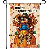Thanksgiving Garden Flag 12x18 Inch Double Sided Happy Thanksgiving Turkey Pumpkin For Outdoor Yard Lawn Decor