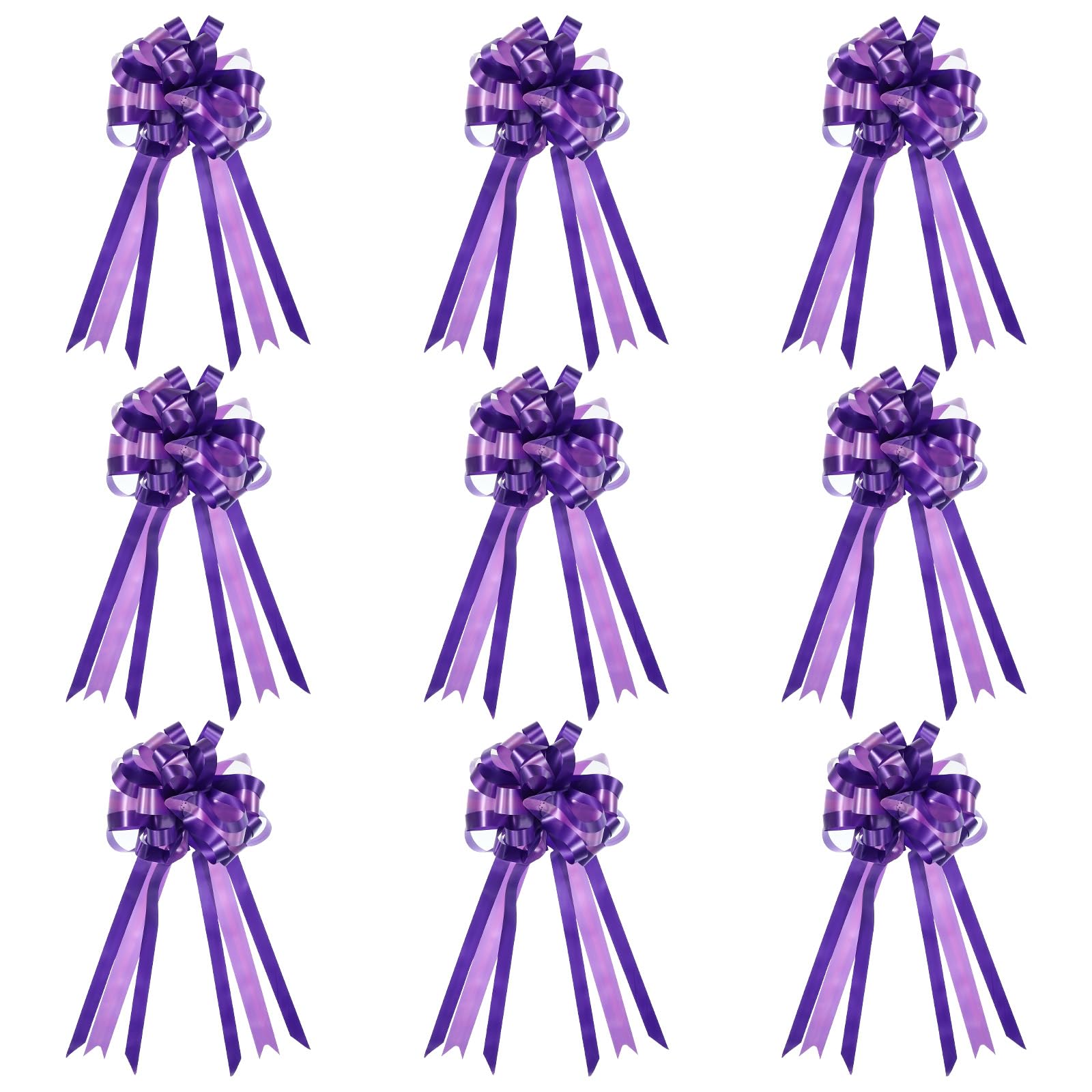 PATIKIL 8" Gift Wrapping Pull Bow, 20 Pack Large Pull Bows Flower Ribbon Bows for Christmas Valentine's Day Wedding Decorations, Purple