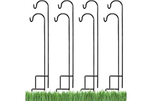 ASHMANONLINE Ashman Shepherd's Hooks 35 Inch (8 Pack), Black, Made of Premium Metal for Hanging Solar Lights, Bird Feeders, Mason Jars, Christmas Lights, Lanterns, Garden Stakes and Wedding Décor.