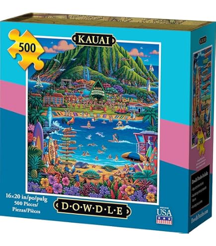 Dowdle 500 Piece Jigsaw Puzzle - Aruba Theme, Colorful Art Puzzle With Collector's Box