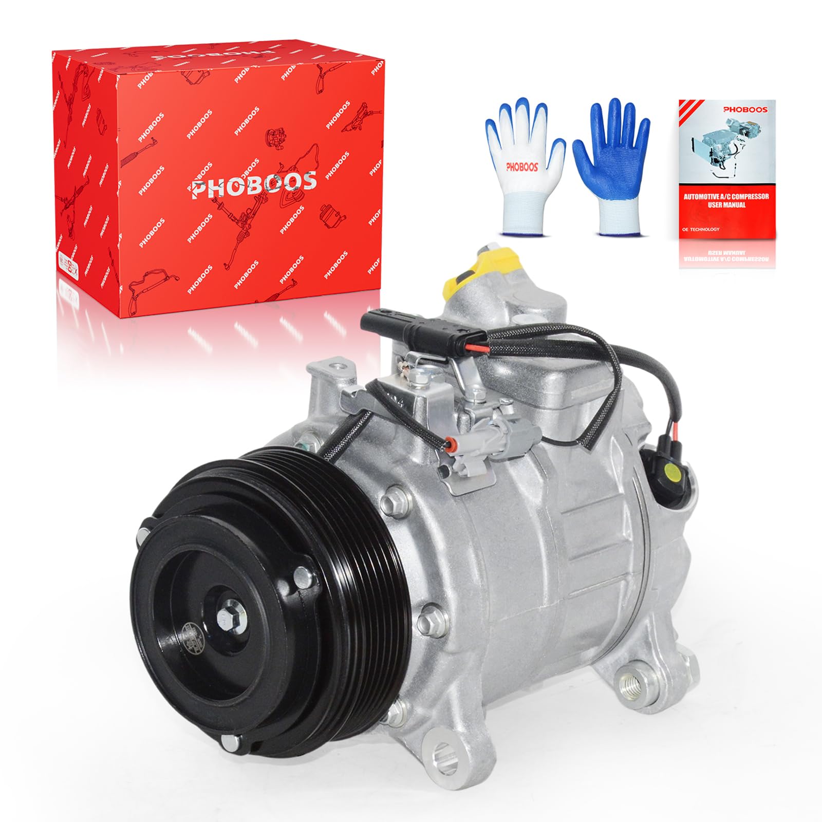 Photo 1 of PHOBOOS A/C Compressor with Clutch Compatible with BMW X5 320i 328i 428i 528i 535i 228i 328d 535d 740Ld GT xDrive Gran Coupe 2012-2018. Fast Cooling, Low Noise, Easy Installation, Ref. CO29196C,198364