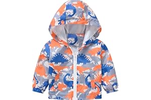 Happy Cherry Toddler Baby Casual Cartoon Prints Windbreaker Hoodie Coat Lightweight Casual Jacket 1-5T