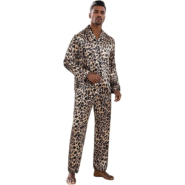 Cheetah Print Pjs Mens Leopard Pajamas Stylish Comfortable