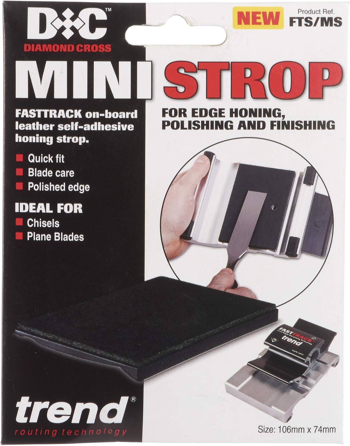 Trend Mini Strop Self-Adhesive Accessory for The Trend Fasttrack Sharpener FTS/MS, Black, 105 x 75 mm - Image 5