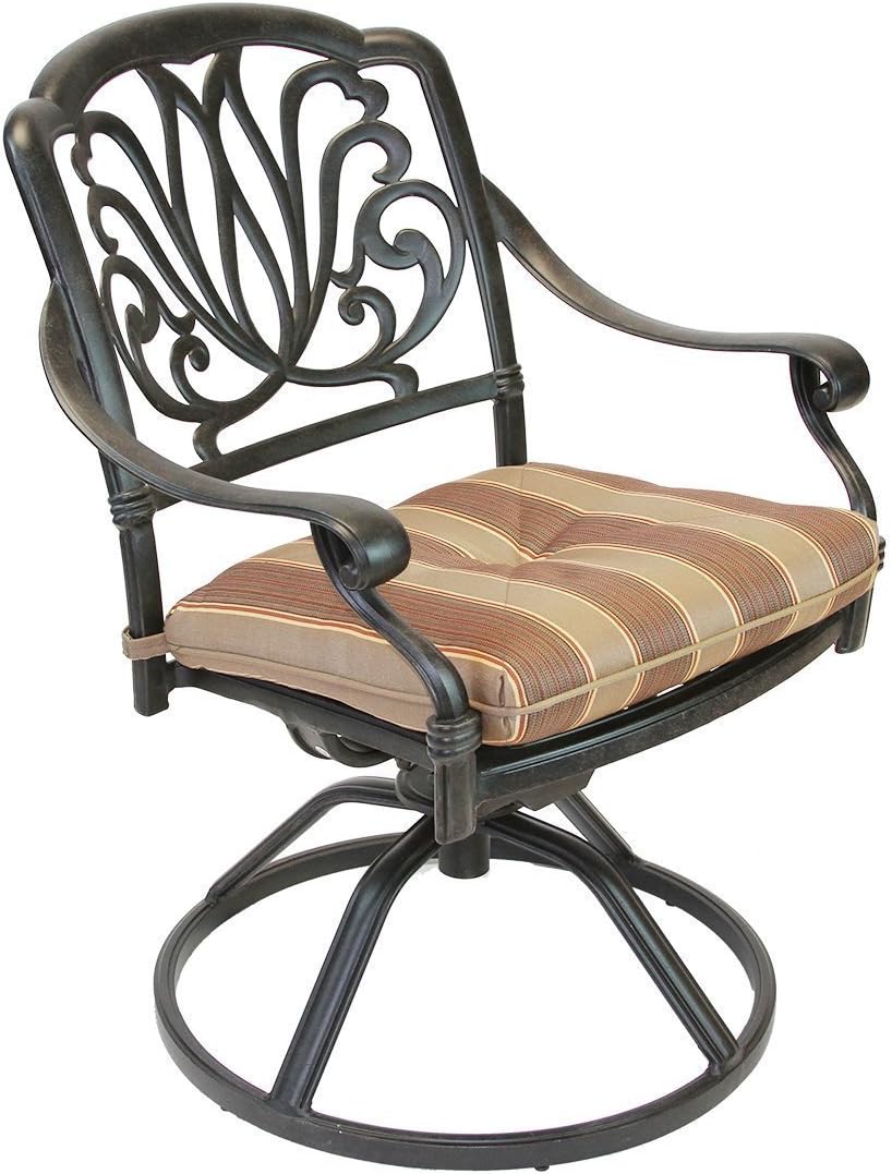 K&B PATIO LD777-11 Elizabeth Rocker Dining Chair with Cushion, Antique Bronze : Garden & Outdoor