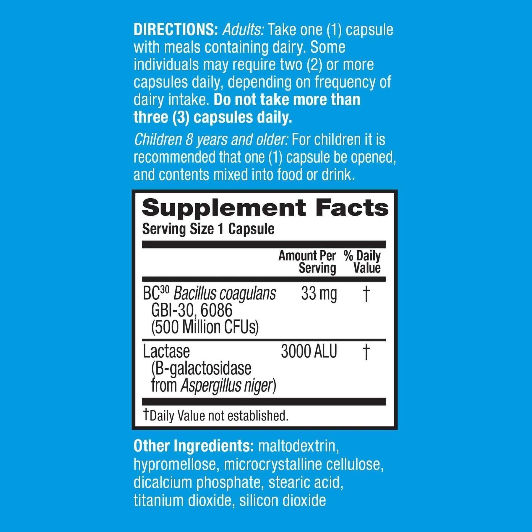 Lactose Defense Lactase Capsule - Digestive Advantage (32x3) Capsules, Breaks down lactose, Survives 100x Better than regular 50 billion CFU, Lessens Bloating