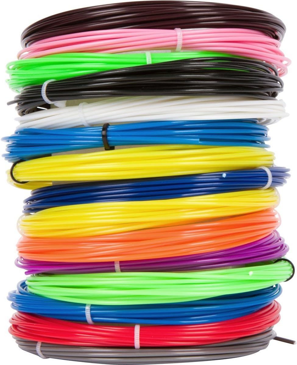 3D Printer Filament, Lillypet 3D PLA filament 1.75mm Multicolor Pack 3d Pen Filament Suitable for Most 3D Pens (16 Colors, 23 Feet Each) Total 368 Feet