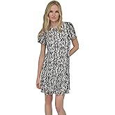 DKNY Womens Flutter Sleeve Ruffle Hem Shift Mini Dress