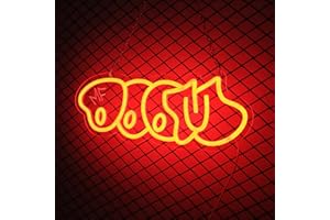 FUENDKF Mf Doom Neon Signs for Wall Decor, Dimmable Music and Rap Lovers Neon Lights for Hip Hop Fans Best Gifts, USB Power Doom LED Lights for Man Cave, Music Bar and Bedroom Art Wall Decor