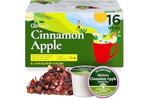 Gya Tea Co Cinnamon Apple Tea Gift Set (16 Count) - Decaf Tea Pod for Lovers Get Well Gifts - Manually Harvested - Enjoy Hot or Iced
