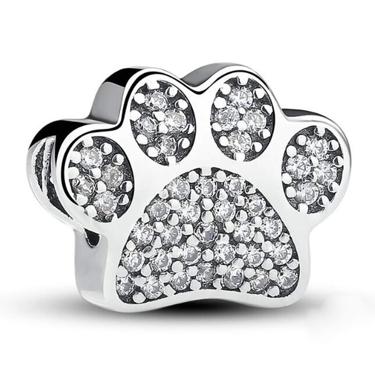 YaShuo I Love My Dog Bone Charms 925 Sterling Silver Dog Paw Charm for Pandora Bracelets