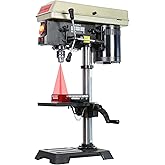 BUCKTOOL 10-Inch Drill Press 6.2 Amp 3/4 HP Bench Drill Press 5-Speed Benchtop Drilling Machine with LED Work Light