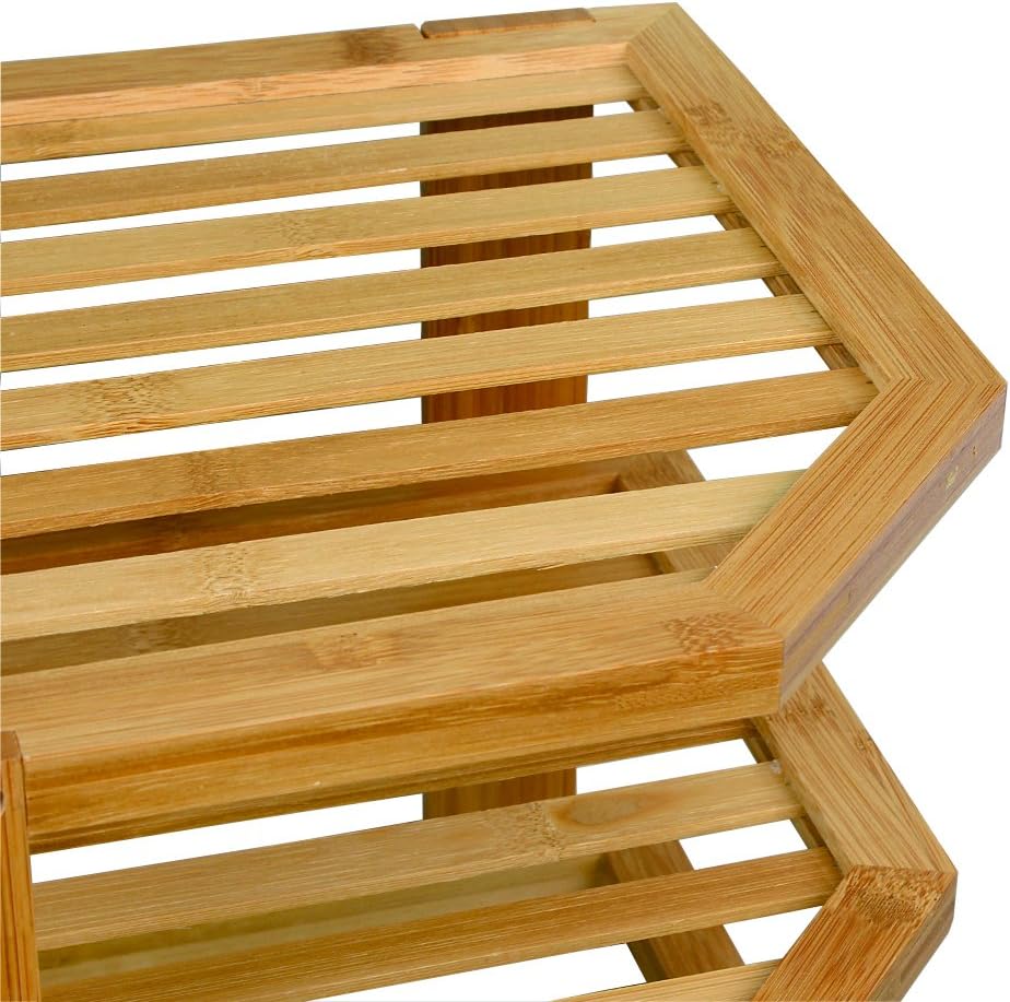 woodluv Corner Shelf Shelves Unit 3 Tier, Cupboard Organiser, Bathroom Shelf, Corner Organiser - Image 5
