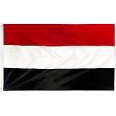 DANF Yemen Flag 3x5 Foot Yemeni National Banner | Fade Resistant, Brass Grommets, Canvas Header Thick Polyester Flag 3 X 5 Feet