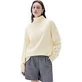 SUUKSESS Women Cashmere Blend Oversized Turtleneck Pullover Sweater Long Sleeve Knit Jumper Tops
