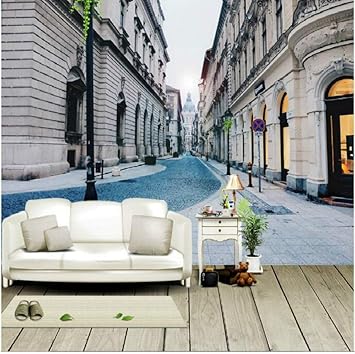 Calle De La Ciudad Europea Callejon Grandes Murales De Pared Papel