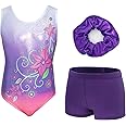Aosva Gymnastics Leotards for Girls One-piece Sparkle Colorful Rainbow Dancing Athletic Leotards 2-14Years