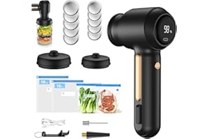 Electric Mason Jar Vacuum Sealer Kit with 20 Reusable Vacuum Bags, 10 Mason Lids, 3-in-1 Handheld Vacuum Sealer, Compact Vacu