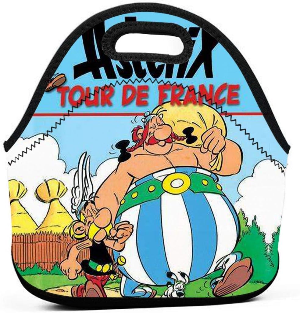 Oh Youth Asterix and Obelix Neoprene Lunch Bag Insulated Lunch Tote Bags Boxes for Adults Men Women Nurses